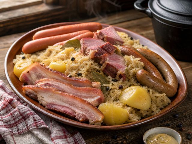 Choucroute eli Alsacen hapankaalipata